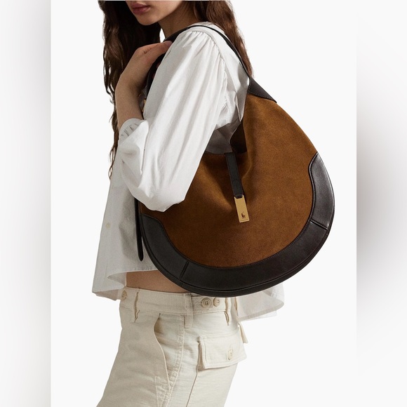 Polo ID Suede Large Shoulder Bag - Picture 3 of 15